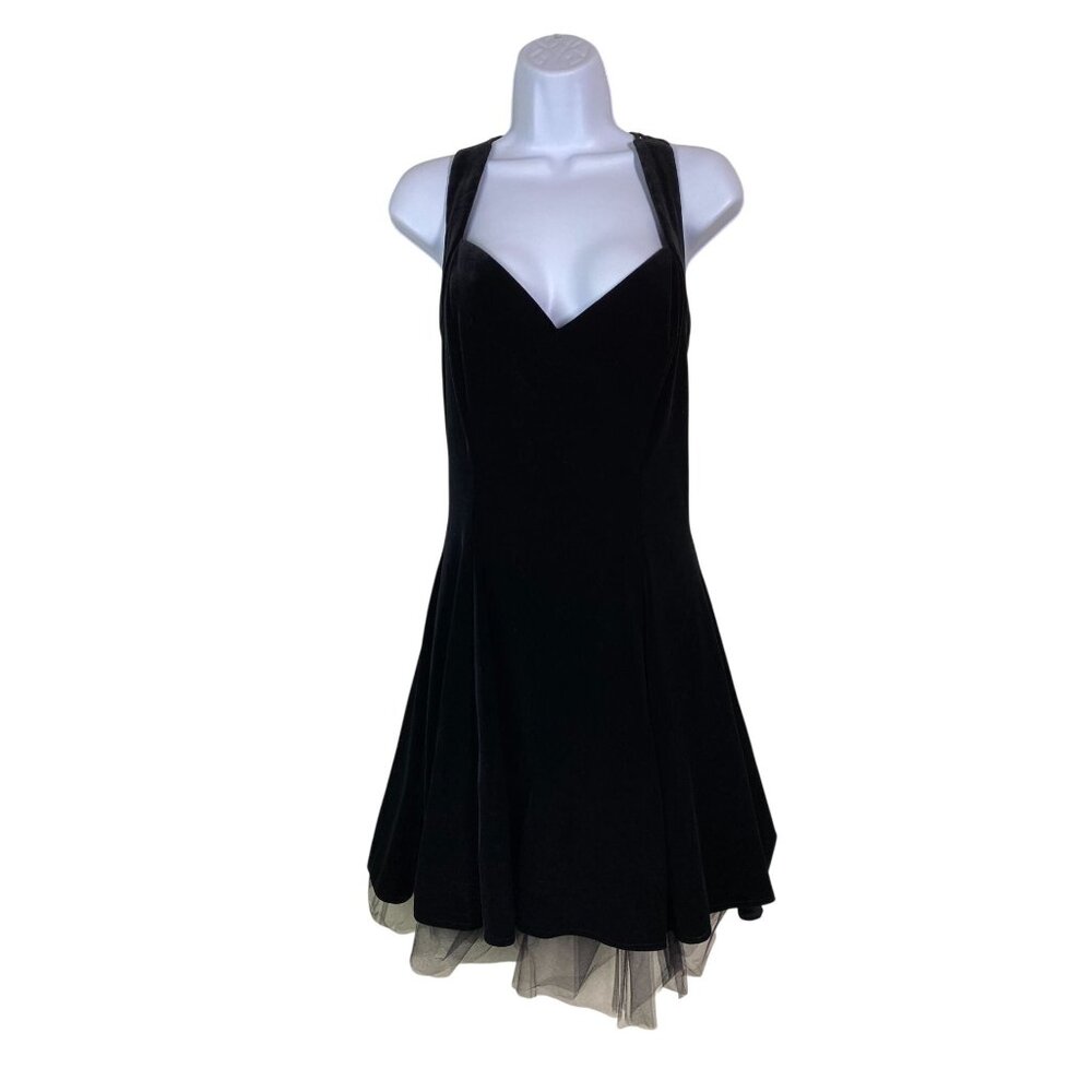 Vtg Betsy Adam Linda Bernell Black Velvet Dress Size 10 Whimsigoth Goth Grunge